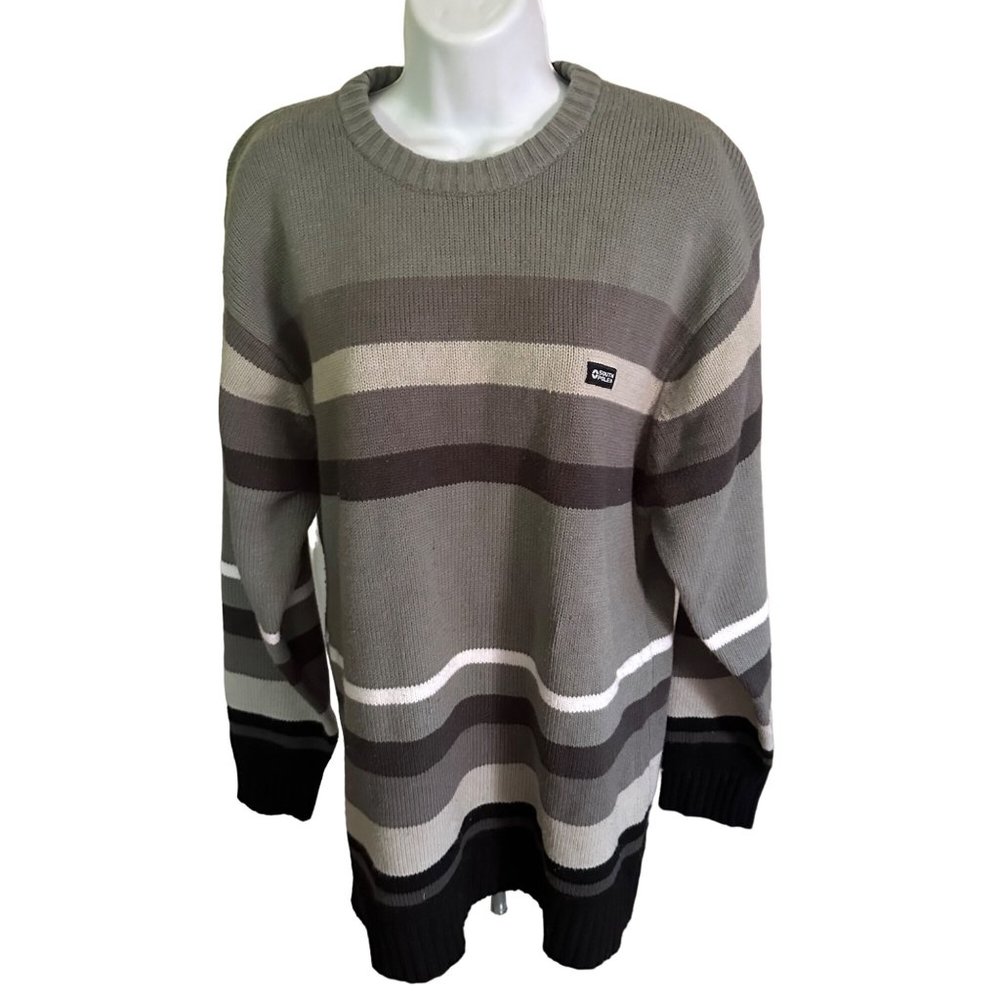 Southpole Authentic Collection gray striped sweater size M - Picture 4 of 8